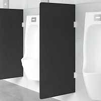 vidaXL Skiljevägg för urinoar svart 90x40 härdat glas