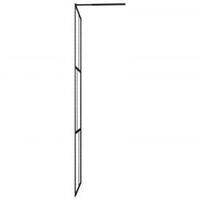 vidaXL Duschvägg med hylla svart 115x195 cm ESG-glas&aluminium