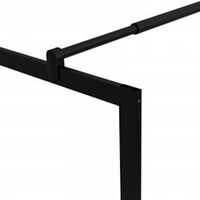 vidaXL Duschvägg med hylla svart 115x195 cm ESG-glas&aluminium