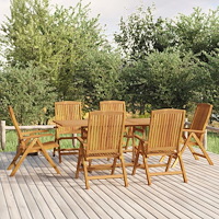 vidaXL Matgrupp för trädgården 7 delar massiv teak