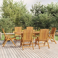 vidaXL Matgrupp för trädgården 7 delar massiv teak