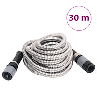 vidaXL Slang med sprutmunstycke silver 0,6" 30 m rostfritt stål