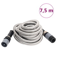 vidaXL Slang med sprutmunstycke silver 0,6" 7,5 m rostfritt stål