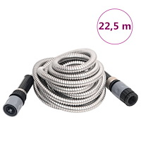 vidaXL Slang med sprutmunstycke silver 0,6" 22,5 m rostfritt stål