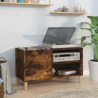 vidaXL Stereobänk rökfärgad ek 84,5x38x48 cm konstruerat trä