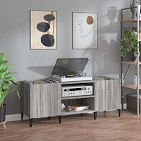 vidaXL Stereobänk grå sonoma 121x38x48 cm konstruerat trä