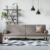 vidaXL Bäddsoffa med armstöd taupe tyg