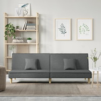 vidaXL Bäddsoffa mörkgrå tyg
