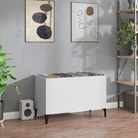 vidaXL Stereobänk vit 74,5x38x48 cm konstruerat trä