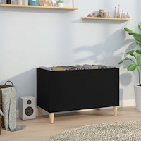 vidaXL Stereobänk svart 74,5x38x48 cm konstruerat trä