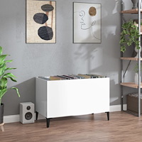vidaXL Stereobänk vit högglans 74,5x38x48 cm konstruerat trä