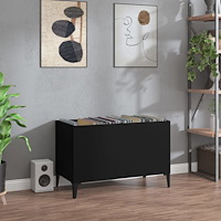 vidaXL Stereobänk svart 74,5x38x48 cm konstruerat trä