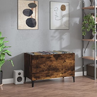 vidaXL Stereobänk rökfärgad ek 74,5x38x48 cm konstruerat trä