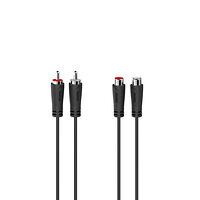 Hama Cable Audio Extension 2 RCA Plugs - 2 RCA Sockets 3.0m