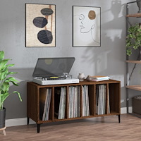 vidaXL Stereobänk brun ek 100x38x48 cm konstruerat trä
