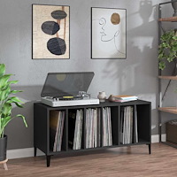 vidaXL Stereobänk svart 100x38x48 cm konstruerat trä