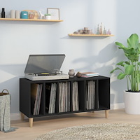vidaXL Stereobänk svart 100x38x48 cm konstruerat trä