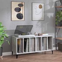 vidaXL Stereobänk betonggrå 100x38x48 cm konstruerat trä
