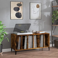 vidaXL Stereobänk rökfärgad ek 100x38x48 cm konstruerat trä