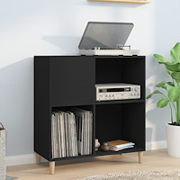 vidaXL Stereobänk svart 84x38x89 cm konstruerat trä