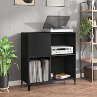vidaXL Stereobänk svart 84,5x38x89 cm konstruerat trä