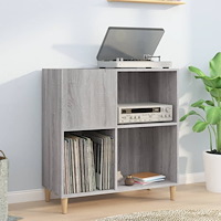 vidaXL Stereobänk grå sonoma 84,5x38x89 cm konstruerat trä