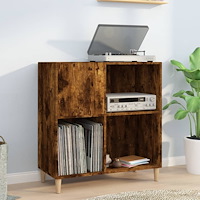 vidaXL Stereobänk rökfärgad ek 84,5x38x89 cm konstruerat trä