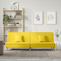 vidaXL Bäddsoffa ljusgul tyg