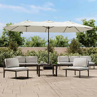 vidaXL Parasoll dubbelt sandvit 449x265 cm