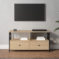 vidaXL Tv-bänk sonoma-ek 90x33x45 cm konstruerat trä & järn