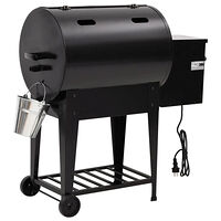 vidaXL Pelletsgrill med hylla svart 94 cm järn