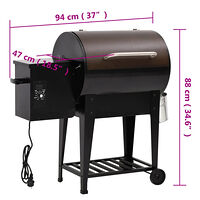 vidaXL Pelletsgrill med hylla svart 94 cm järn