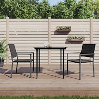 vidaXL Trädgårdsstolar 2 st svart 54x62,5x89 cm konstrotting