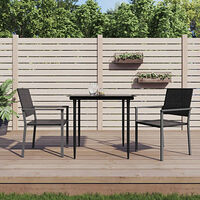 vidaXL Trädgårdsstolar 2 st svart 54x62,5x89 cm konstrotting