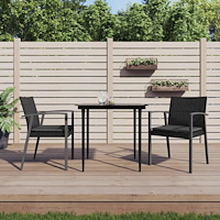 vidaXL Trädgårdsstolar 2 st med dynor svart 56,5x57x83 cm konstrotting