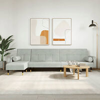 vidaXL L-formad bäddsoffa ljusgrå 271x140x70 cm sammet