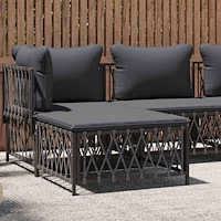 vidaXL Trädgårdspall antracit med dyna vävt tyg