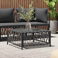 vidaXL Trädgårdsbord antracit 70x70x34 cm vävt tyg