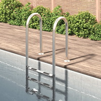 vidaXL Poolstege 54x38x158 cm 304 rostfritt stål