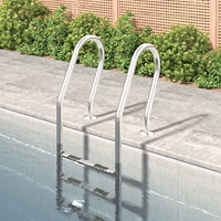 vidaXL Poolstege 54x38x158 cm 304 rostfritt stål