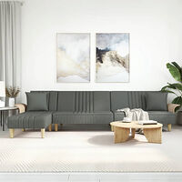vidaXL L-formad bäddsoffa mörkgrå 279x140x70 cm tyg