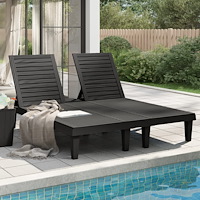 vidaXL Solsäng dubbel svart 155x138x83 cm polypropylen