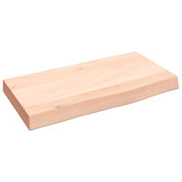 vidaXL Hyllplan 40x20x4 cm obehandlad massiv ek