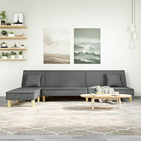 vidaXL L-formad soffa mörkgrå 255x140x70 cm tyg