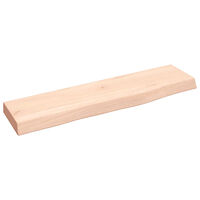 vidaXL Hyllplan 40x10x2 cm obehandlad massiv ek