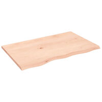 vidaXL Hyllplan 80x50x2 cm obehandlad massiv ek