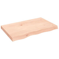 vidaXL Hyllplan 80x50x(2-6) cm obehandlad massiv ek