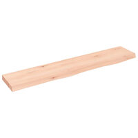 vidaXL Hyllplan 100x20x4 cm obehandlad massiv ek