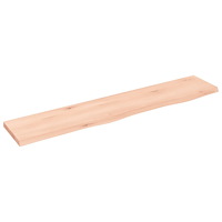 vidaXL Hyllplan 100x20x2 cm obehandlad massiv ek