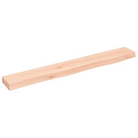 vidaXL Hyllplan 80x10x4 cm obehandlad massiv ek